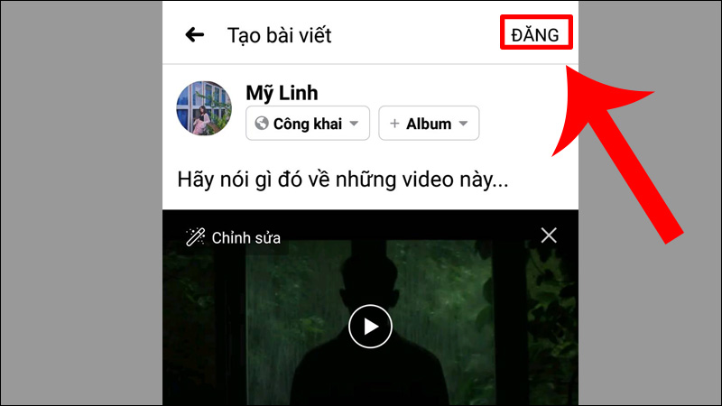 Click vào Đăng để chia sẻ video